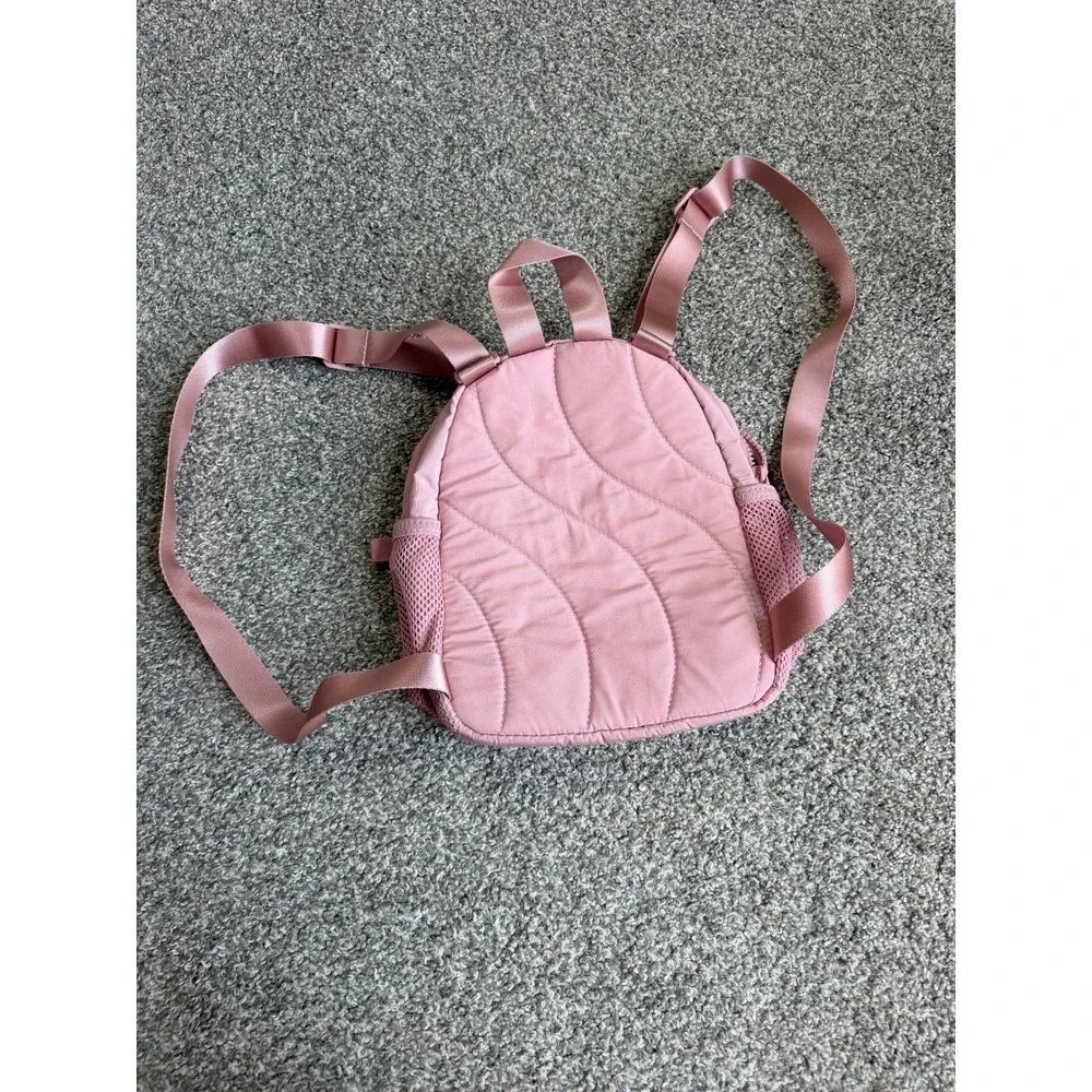 Adidas Mini Backpack Pink Rose Gold Logo Quilted Small Daypack Bag